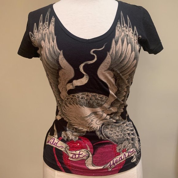 Harley-Davidson t-shirt with sequins & embroidery